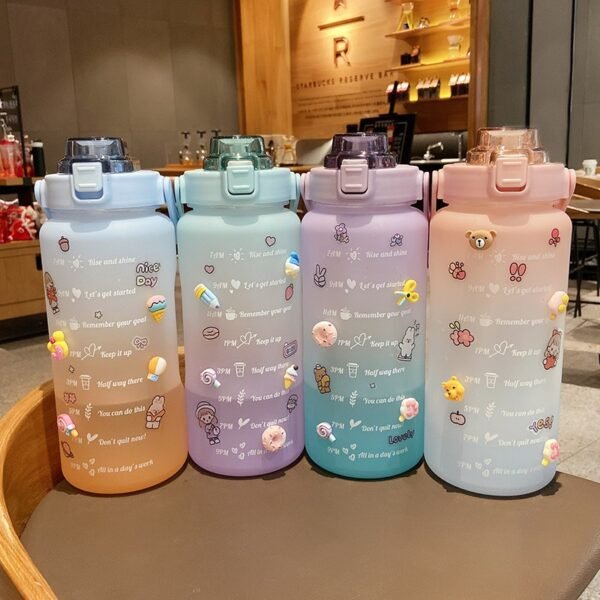 超大容量清新漸層水壺2000ml：圖片 2